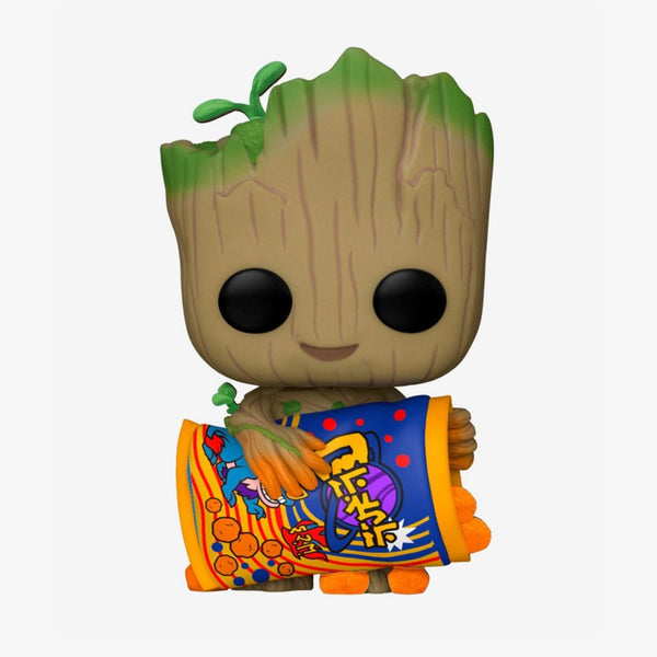 MARVEL: I AM GROOT - GROOT WITH CHEESE PUFFS (FLOCKED EXCLUSIVE) POP!