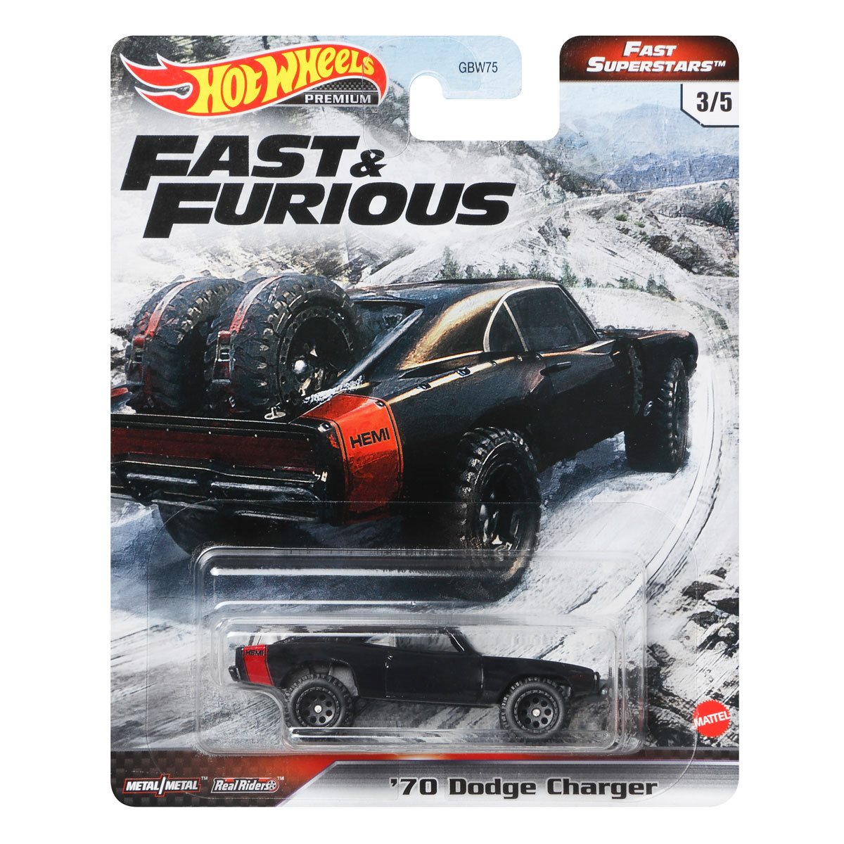 HOT WHEELS: FAST & FURIOUS FRANCHISE BEST - 70 DODGE CHARGER DIE CAST CAR