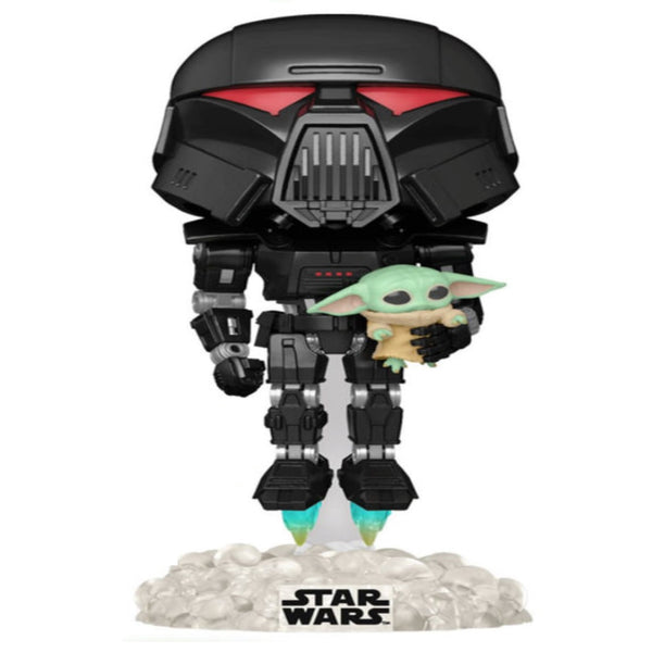 STAR WARS: THE MANDALORIAN: DARK TROOPER WITH GROGU (GLOW IN THE DARK EXCLUSIVE) POP!