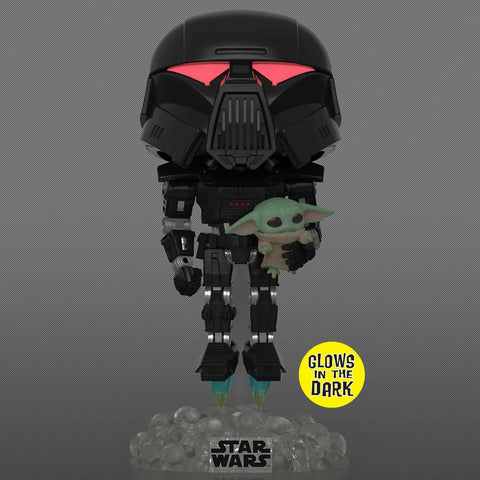 STAR WARS: THE MANDALORIAN: DARK TROOPER WITH GROGU (GLOW IN THE DARK EXCLUSIVE) POP!