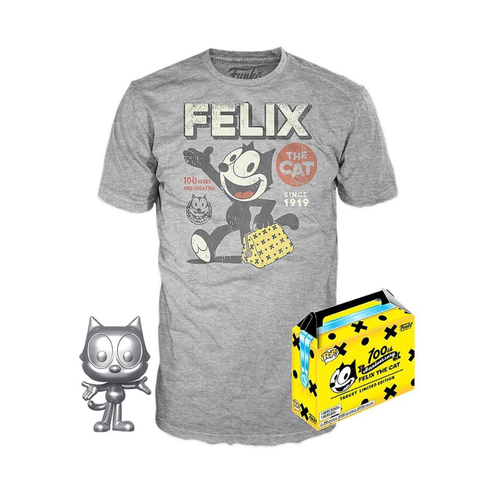 COLLECTOR'S BOX: FELIX THE CAT 100TH ANNIVERSARY (METALLIC) POP! & TEE (EXCLUSIVE)