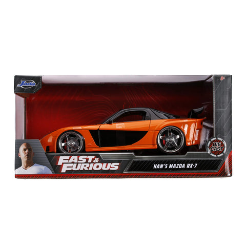 JADA TOYS: FAST & FURIOUS - HAN'S MAZDA RX-7 (1: 24 SCALE ORANGE DIE-CAST CAR)