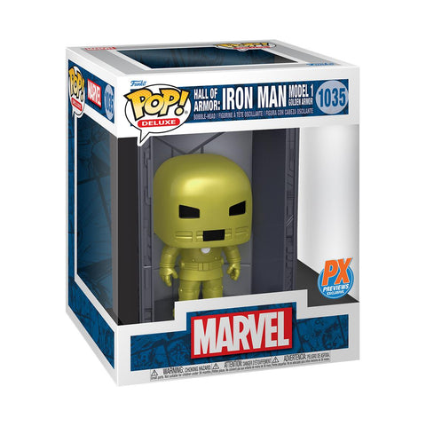 MARVEL HEROES: HALL OF ARMOR - IRON MAN MODEL 1 GOLDEN ARMOR (PX EXCLUSIVE) DELUXE POP!