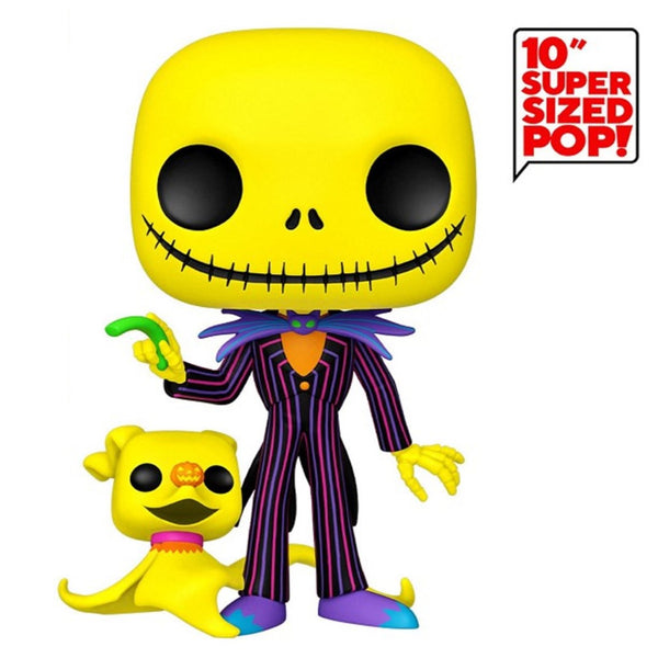 DISNEY: THE NIGHTMARE BEFORE CHRISTMAS - JACK SKELLINGTON WITH ZERO 10-INCH JUMBO POP!