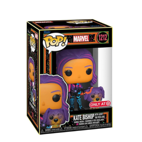 TELEVISION: HAWKEYE - KATE BISHOP WITH LUCKY THE PIZZA DOG (BLACK LIGHT EXCLUSIVE) POP!