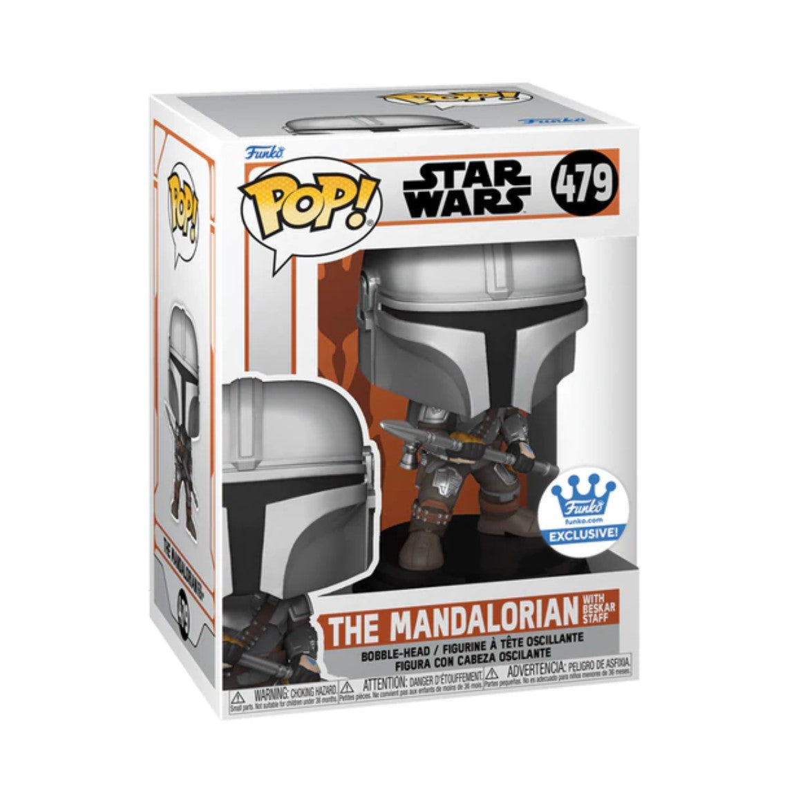 STAR WARS: THE MANDALORIAN - THE MANDOLORIAN WITH STAFF (EXCLUSIVE) POP!