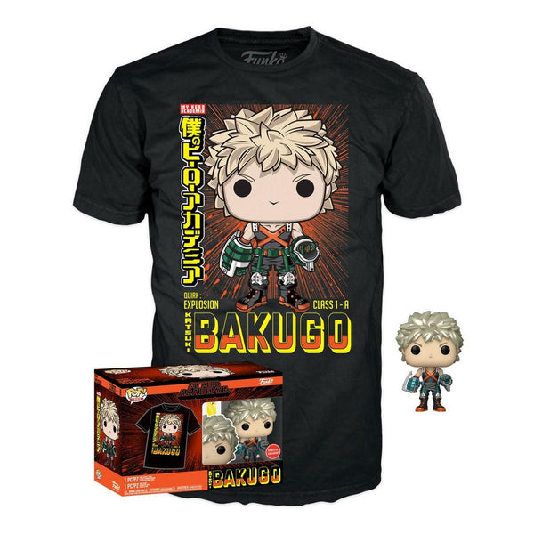 COLLECTOR'S BOX: MY HERO ACADEMIA - KATSUKI BAKUGO (METALLIC) POP! & TEE (EXCLUSIVE)