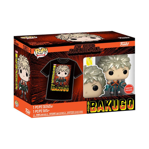 COLLECTOR'S BOX: MY HERO ACADEMIA - KATSUKI BAKUGO (METALLIC) POP! & TEE (EXCLUSIVE)