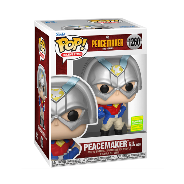 DC UNIVERSE: THE SUICIDE SQUAD - PEACEMAKER WITH PEACE SIGN (SUMMER CONVENTION EXCLUSIVE) POP!