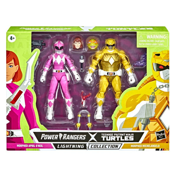 POWER RANGERS X TEENAGE MUTANT NINJA TURTLES - MORPHED APRIL O'NEIL AND MORPHER MICHELANGELO 6-INCH ACTION FIGURE