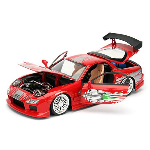 JADA TOYS: FAST & FURIOUS - DOM'S MAZDA RX-7 (1: 24 SCALE RED DIE-CAST CAR)