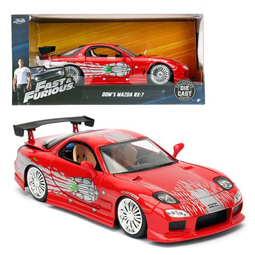 JADA TOYS: FAST & FURIOUS - DOM'S MAZDA RX-7 (1: 24 SCALE RED DIE-CAST CAR)