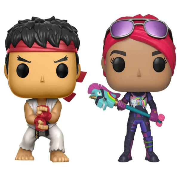 GAMES: STREET FIGHTER AND FORTNITE - RYU & BRITE BOMBER 2-PACK POP! SET