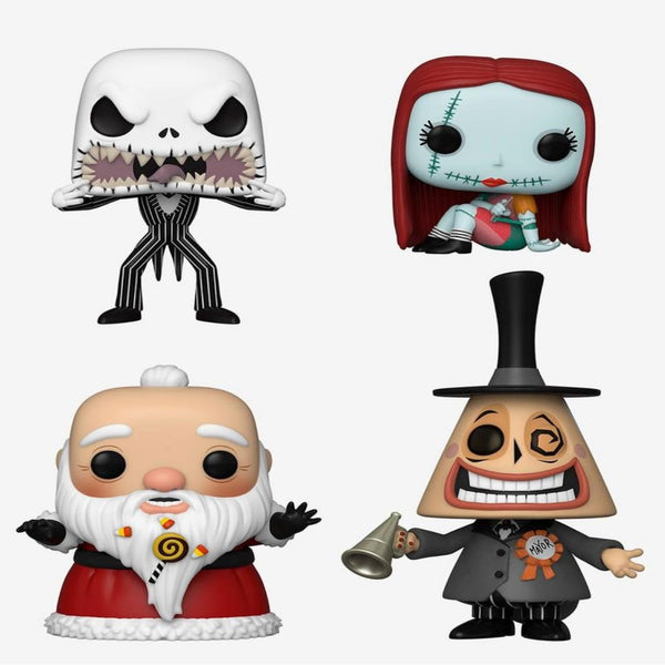 DISNEY: THE NIGHT BEFORE CHRISTMAS - SANDY CLAWS, SALLY SEWING, MAYOR AND JACK SKELLINTON (EXCLUSIVE) 4-PACK POP! SET