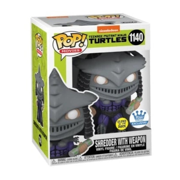 MOVIES: TEENAGE MUTANT NINJA TURTLES II - SHREDDER WITH WEAPON (GLOW IN THE DARK EXCLUSIVE) POP!