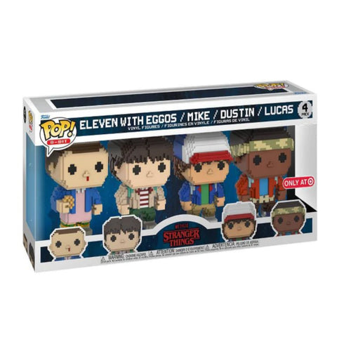 TELEVISION: STRANGER THINGS - ELEVEN WITH EGGOS, MIKE, DUSTIN & LUCAS (8-BIT EXCLUSIVE) 4-PACK POP! SET