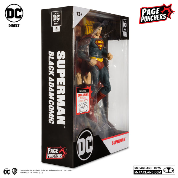 DC DIRECT: PAGE PUNCHERS - SUPERMAN 7-INCH ACTION FIGURE WITH BLACK ADAM COMIC