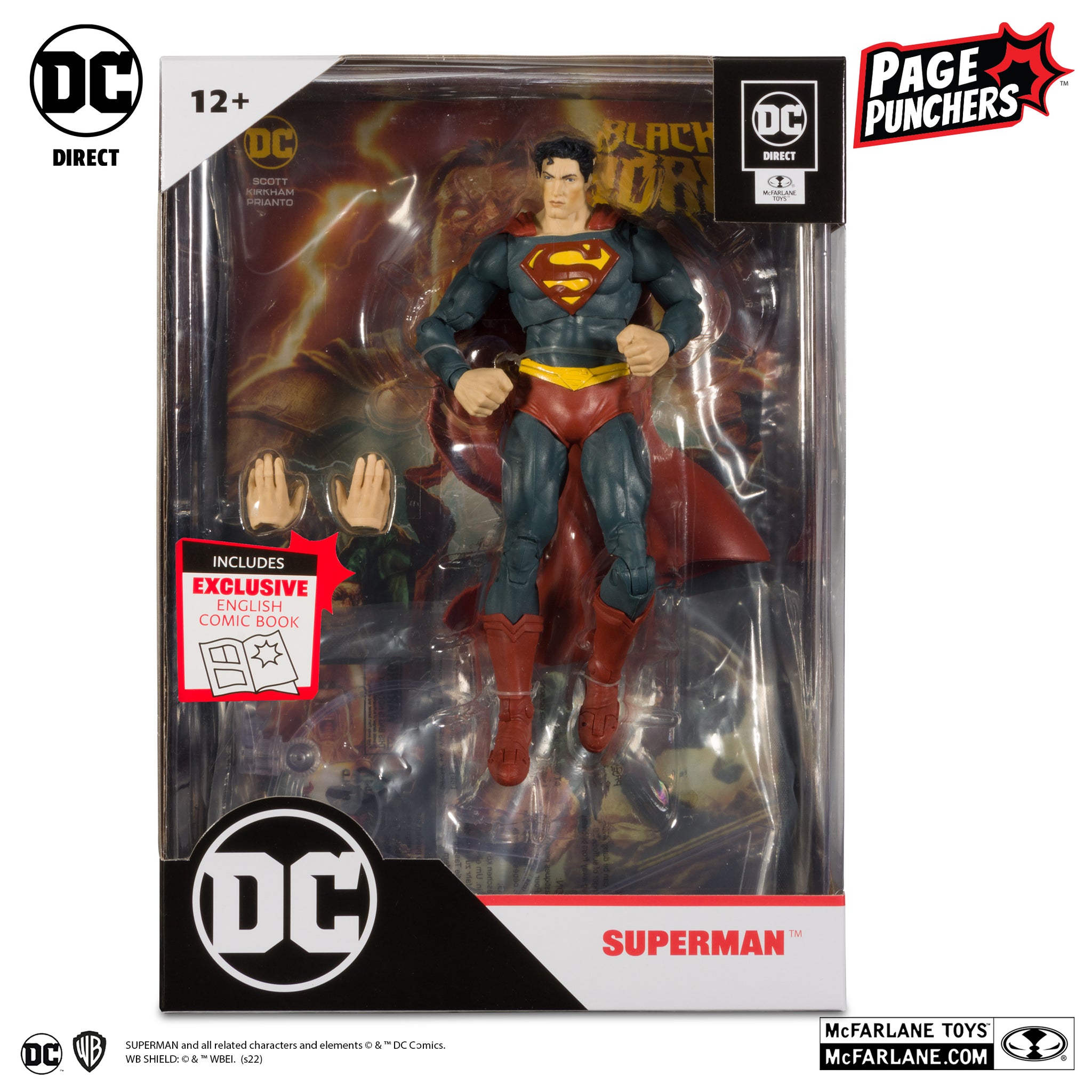 DC DIRECT: PAGE PUNCHERS - SUPERMAN 7-INCH ACTION FIGURE WITH BLACK ADAM COMIC