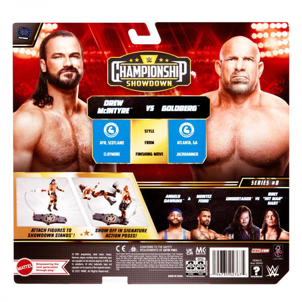 WWE CHAMPIONSHIP SHOWDOWN SERIES 8 - DREW MCINTYRE VS GOLDBERG ACTION FIGURE 2-PACK
